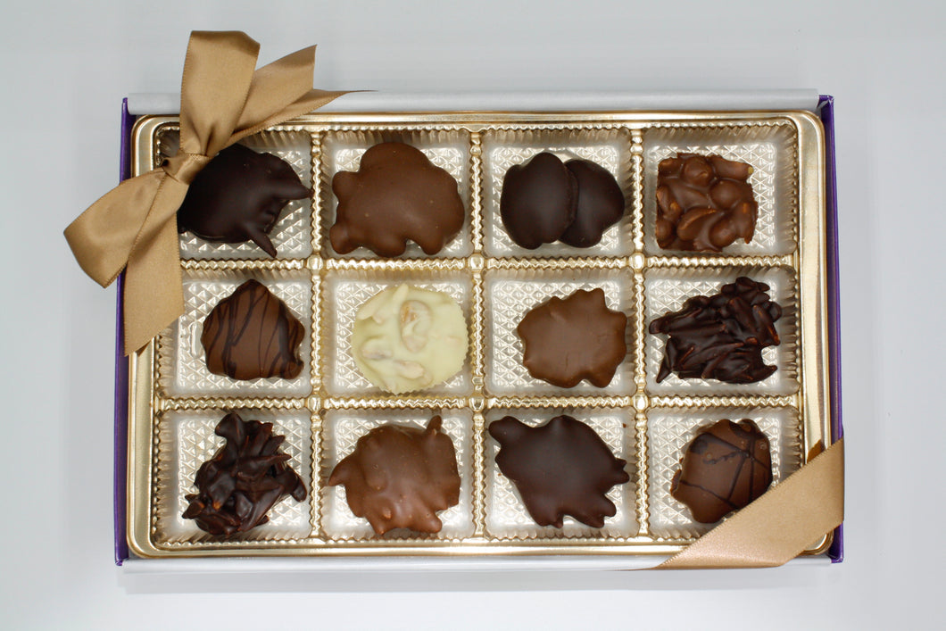 Assorted Chocolate Nut Cluster Gift Box - 12 Piece