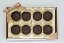 Load image into Gallery viewer, ChocoEve Dark Chocolate Caramel Cup with French Gray Sea Salt - 8 Piece Gift Box

