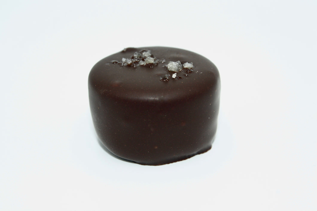 ChocoEve Dark Chocolate Caramel Cup with French Gray Sea Salt - 8 Piece Gift Box
